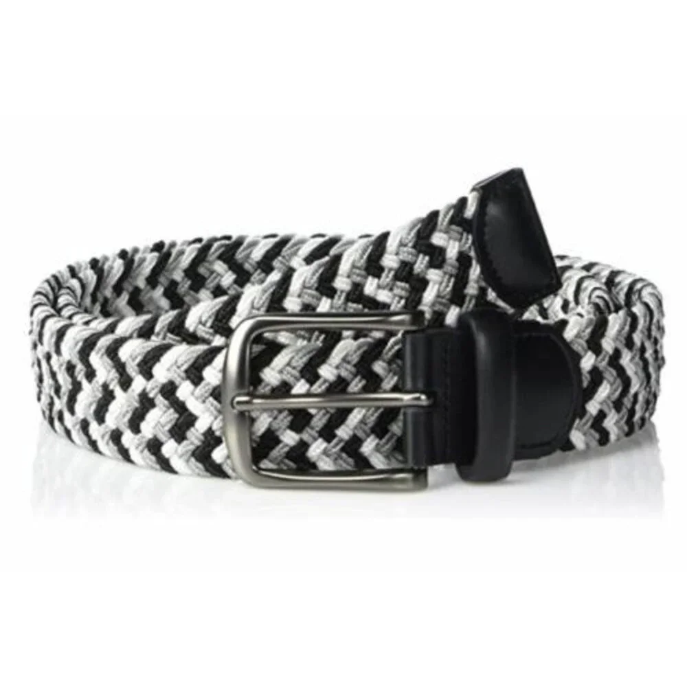 Perry Ellis Stretch Woven Gunmetal Gray Braided Belt Men's L 38-40